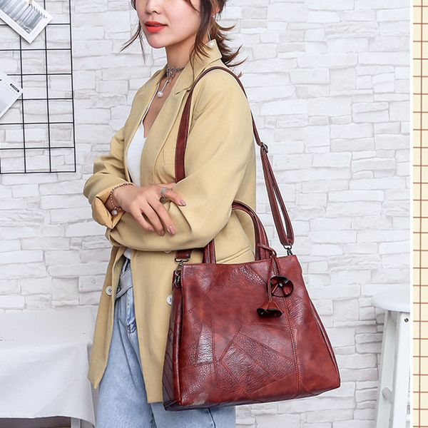 

smooza 2020 women tassel ornaments totes patchwork handbag party purse ladies messenger crossbody shoulder bags women handbags