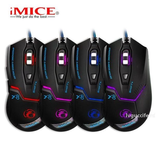 

original imice x8 mouse wired gaming professional 3200dpi usb optical mouse 6 buttons computer gamer mouse for pc laptop