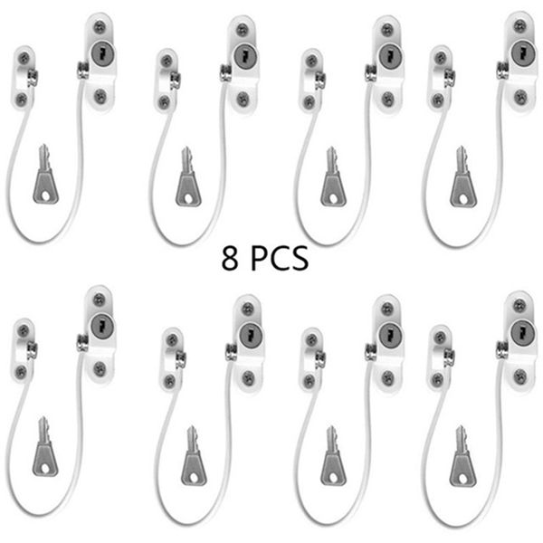 

8pcs window locks child safety lock protection stainless steel window limiter baby infant security child proof lock for fridge