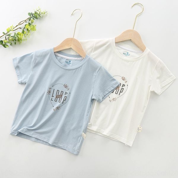 

new 20 children's short-sleeved for medium and large children korean style round collar t- shirt shirt for boys printed t-shirt, Blue