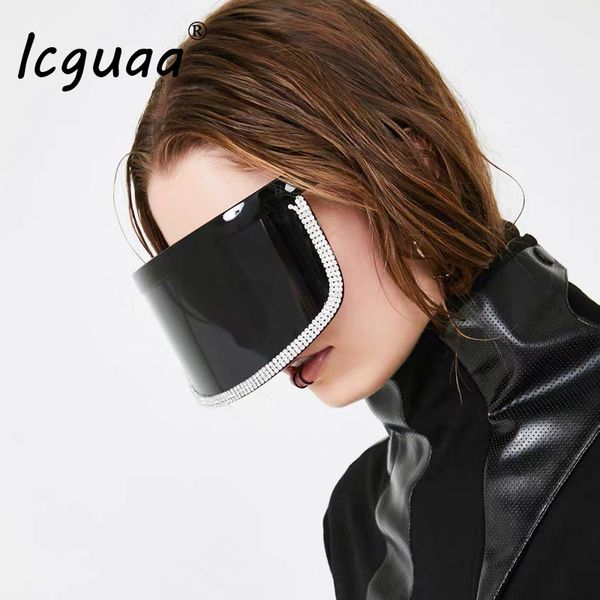 

vintage extra oversize shield visor sunglasses women flat mask mirrored shades men windproof eyewear gafas de sol, White;black