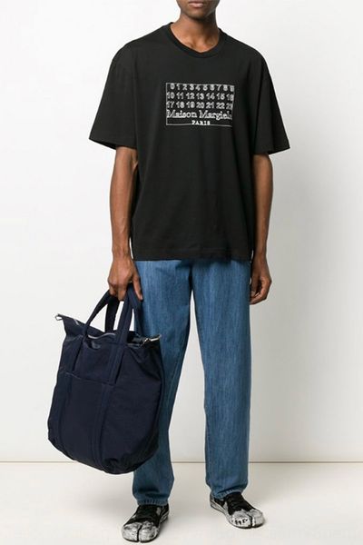 

dabvm mm6 2020ss ins tide brand oversize loose round neck embroidery digital t-shirt 23 digital embroidery black and white short sleeve