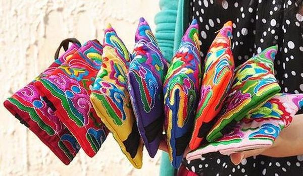 

5 шт лот promotion новый женский кошелек вышить кошелек lady day клатчи вскользь хлопка мобильный телефон сумка coin сумка