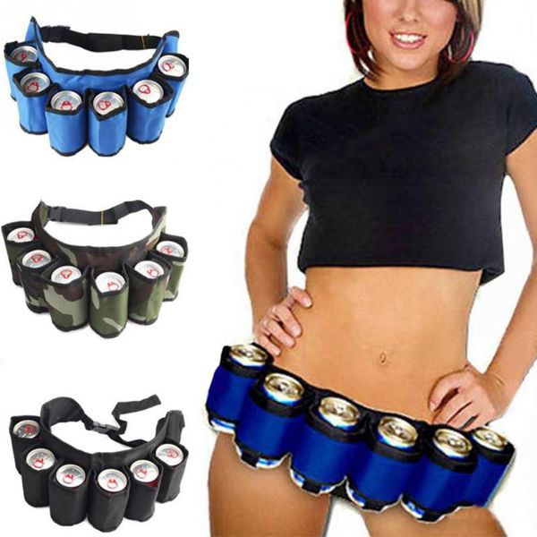 

альпинизм открытого пива пояс drink рюкзак посуда набор для переноски 6 бутылок пива (синий, Black;gray