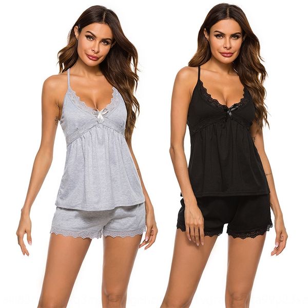 

весна и лето 2020 строп сексуальная домашняя одежда набор случайных комфортно прохладной дышащей домашней одежды набор, Blue;red