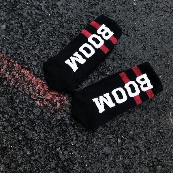 

trendy br boom trendy street style personalized street english letters men's and women's mid-calf and socks socksstyle socks, Black