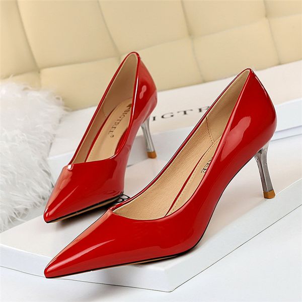 

2020 spring elegant women red white low heels pumps designer 5cm high heels stiletto big size office ladies dress wedding shoes, Black