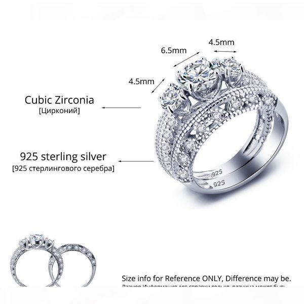 

i 925 sterling silver ring ring korean lady zircon lovers valentine gift jewelry diamond ring high -end simulation, Slivery;golden