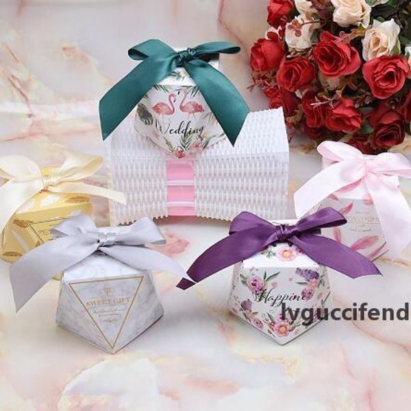

diamond shape gift candy box for wedding packaging for sweets baby shower birthday candy boxes with ribbon event party supplies