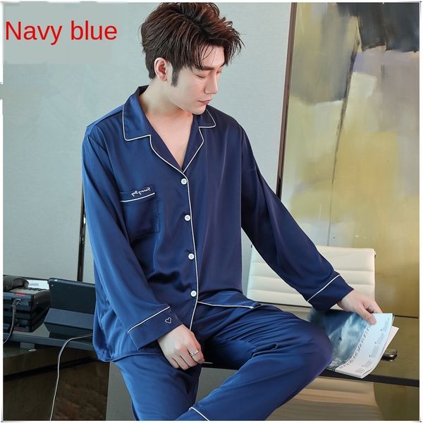 

autumn silk men's couple long-sleeved solid coat pajamas color women's pajamas mulberry silkhome wear outdoor suit, Black;brown