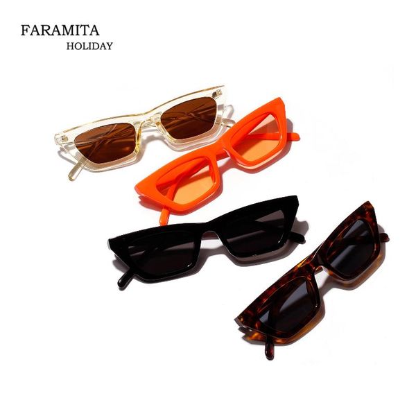 

faramita holiday women men fashion retro colorful printed sunglasses pc woman rectangle sun glasses outdoor driver sunscreen man, White;black