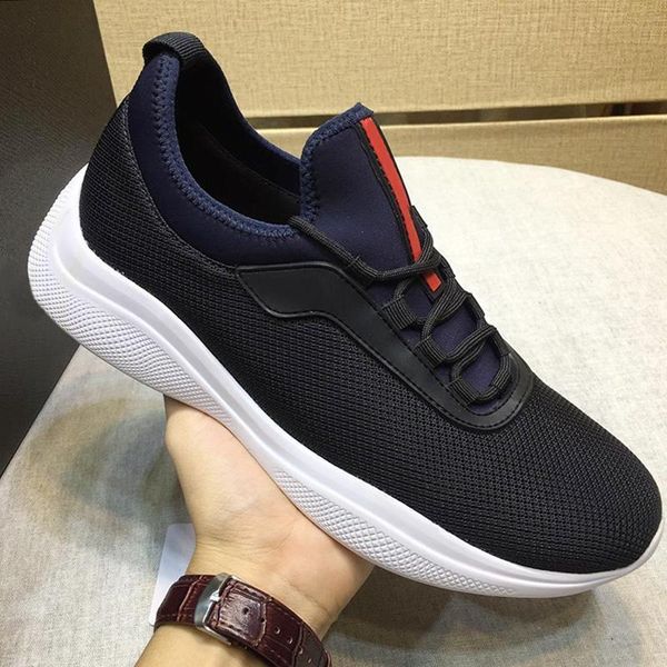 

mesh and neoprene sneakers men 's shoes autumn and winter casual shoes lace -up style men sports shoes scarpe sportive da, Black