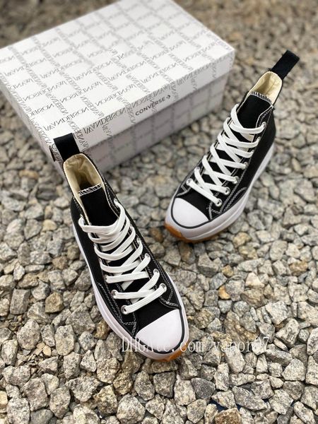 

with box 2020 womens j.w. jw anderson chuck run star hike vulcanized shoes women canvas boots female sneakers platform shoe girls sneaker, Black