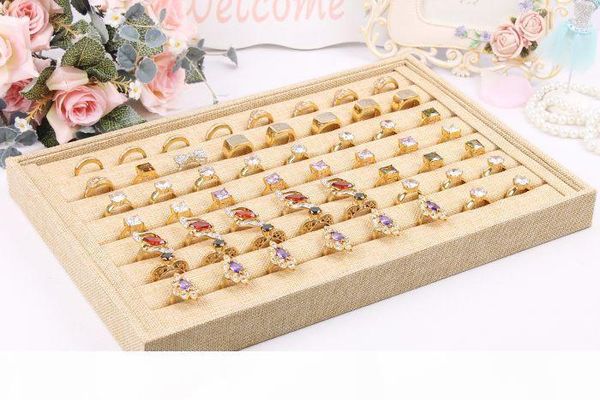 

k 2015 new style wholesale organizer show case jewelry display rings holder box new linen ring storage ear pin display box, Black;white