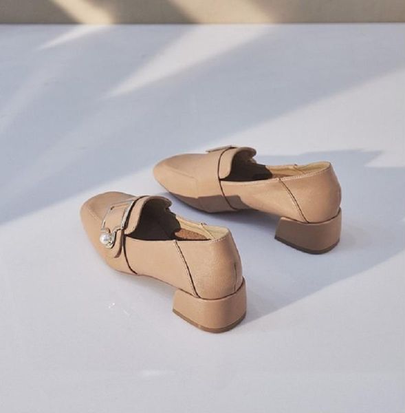 

my-любовь элегантных женщин насосы пряжки металла мокасины перлы женская обувь удобная pu слип-на середины пятки женщин офиса обувь, Black