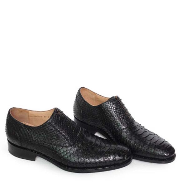 

hubu import python skin business leisure pure manual men's shoes new men formal shoes, Black