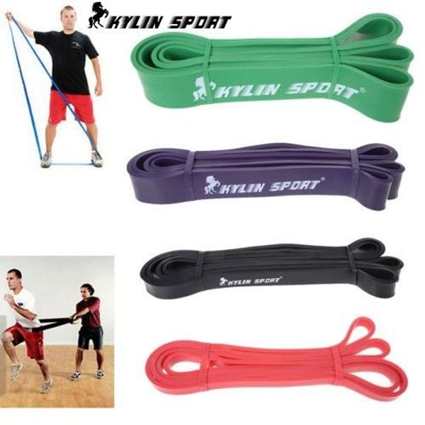 

set of 4 natural latex 41 "strength resistance bands loop fitness crossfit power lifting pull up strengthen muscles