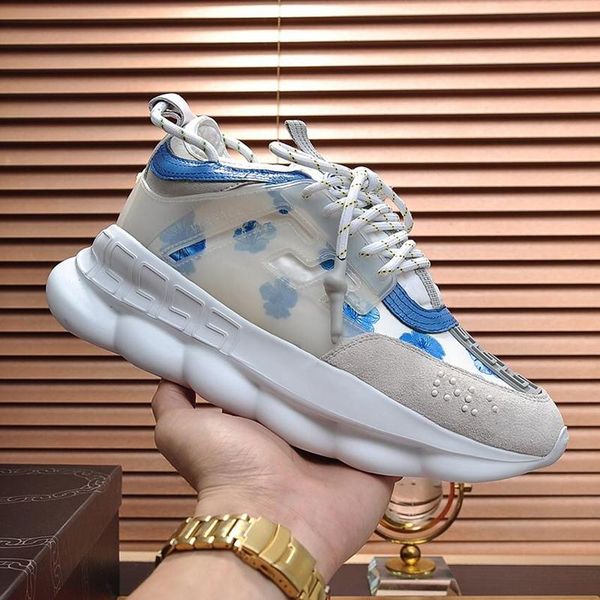 

chain reaction sneakers mens shoes new arrival fashion designer vintage shoes luxury low lace -up plus size sports men shoes, Black