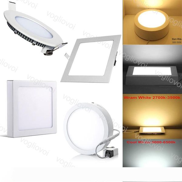 

downlights led ultra thin recessed surface led ceiling downlight 12w 15w 18w round square panel light indoor lighting lamp dhl