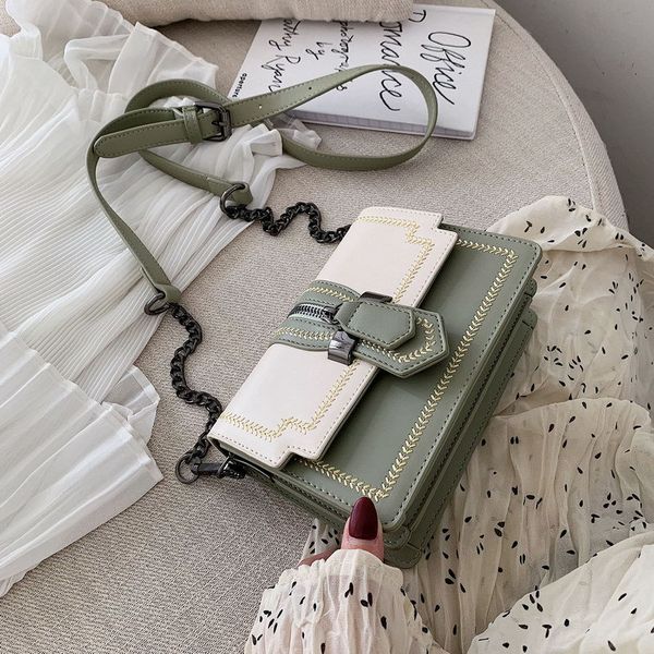 

aiboduo new shoulder bag women' spring summer color matching simple fashion crossbar bag korean style chain shoulder