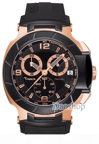

t-race men sport watch t1853 tony parker limited wristwatch prs330 t-sport motogp auto date chronograph rubber strap male quartz watches, Slivery;brown
