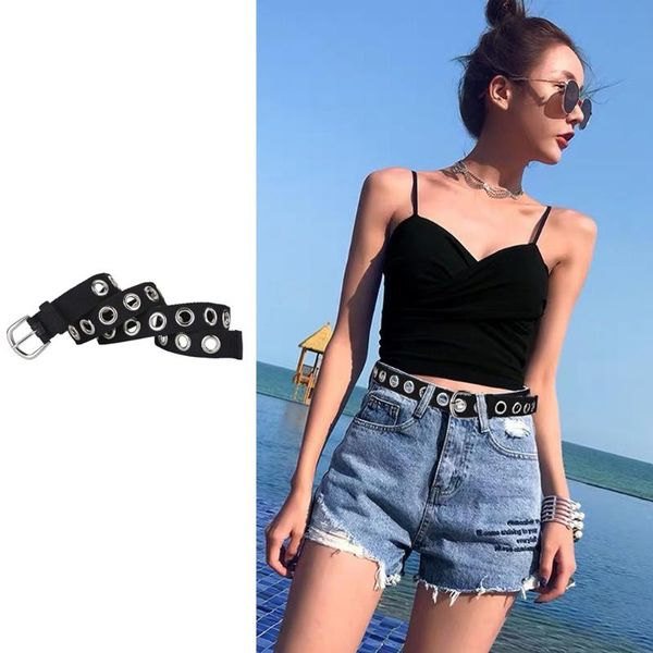 

women belt new students hollow belt fashion casual alloy pin buckle women cowboy pants, Black;brown