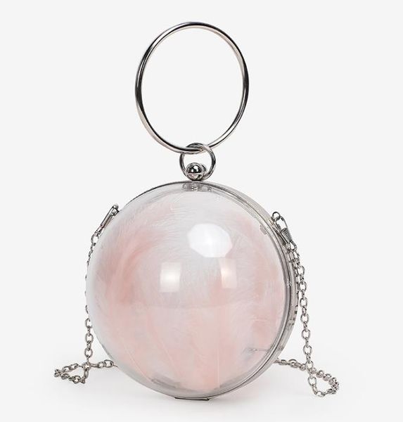 

designer bag transparent round ball dinner bags single shoulder messenger small round acrylic mini chain female bag