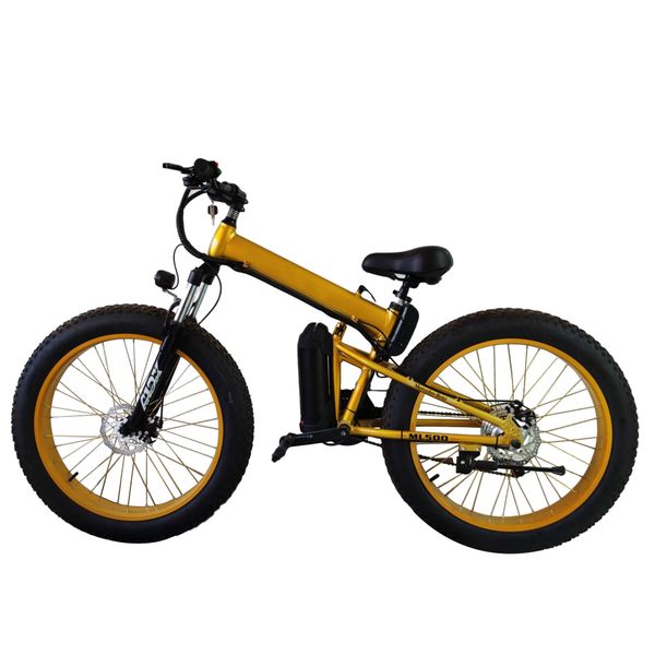 

26-inch mountain snow bike electric lithium battery folding aluminum alloy fat tire driving wide tire booster exit car, Silver;blue