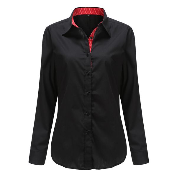 

5xl patchwork long sleeve shirts women blouse autumn lapel office ladies button casual shirt plus size blouses blue blusas, White