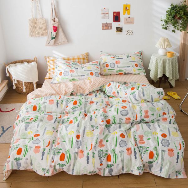 

bedclothes cotton bedding set  size pastoral style 100%cotton reactive printed bed sets housse de couette bed linen cotton