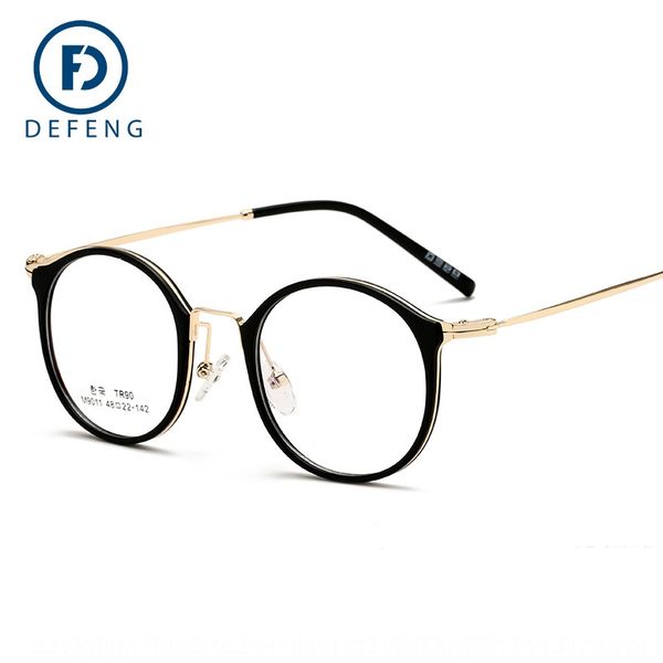 

deyi m9011 new artistic round plain women's myopia frame men's metal glasses mixed glasses frame, Silver