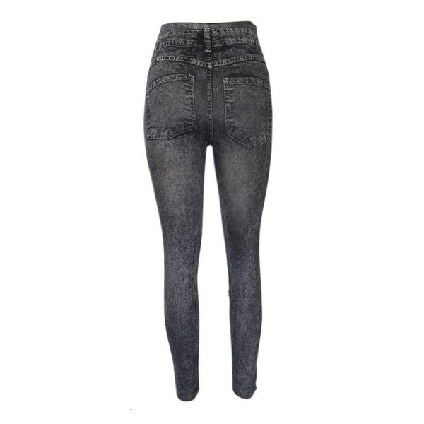 

women leggins pants legging imitation jeans pants women mid waist slim fitness leggin elastic leggings rk, Black