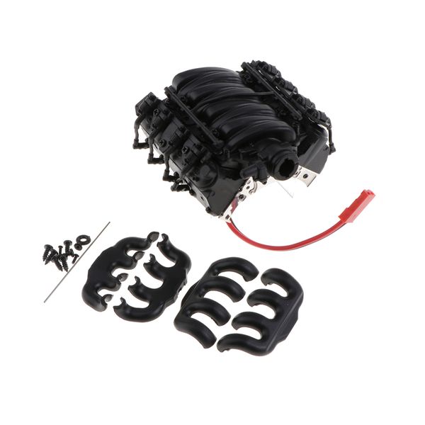 

1/10 scale v8 engine radiator with cooling fan for scx10 rock crawler