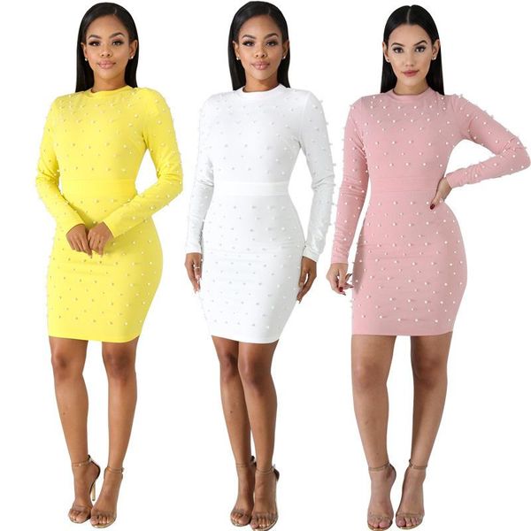 

2020 suit-dress bubble bead nail pearl package buttocks dress, Black;gray