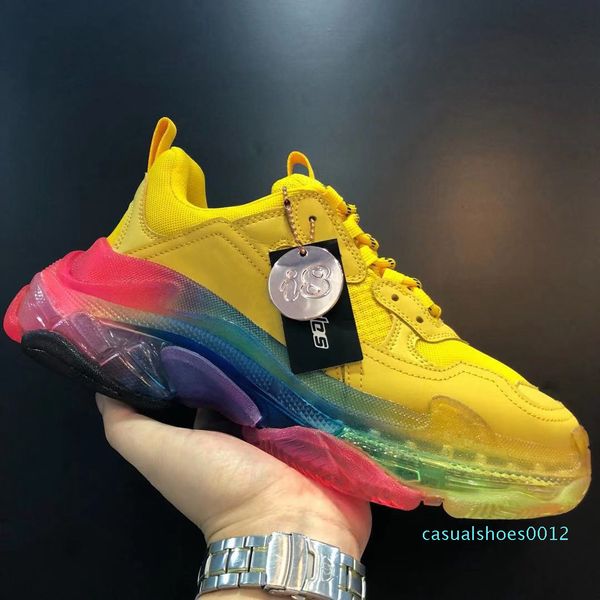 

triple s pink shoes new version clear sole triple designer sneakers triple vintage chaussette ladies shoes men price c12, Black
