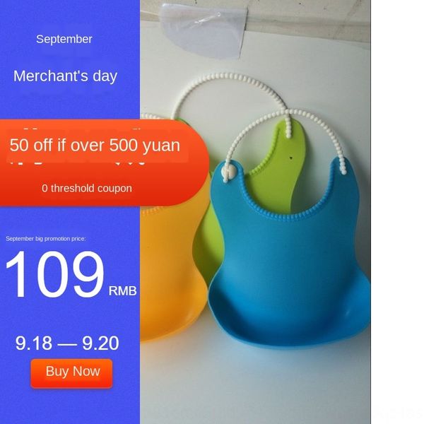 

baby food grade silicone bib waterproof baby bib children's silica gel silica gel dining pocket