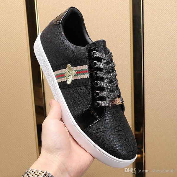 

men 's ace bees sneaker luxury men 's shoes lightweight fashion classic comfortable footwears low lace -up sports men shoes, Black