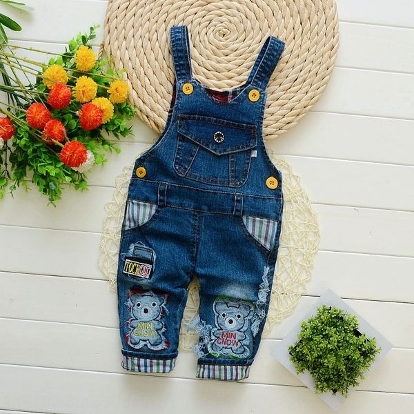 

boys and girls clothes jeans panty pants baby straps jeans children's clothes children's pants, Blue