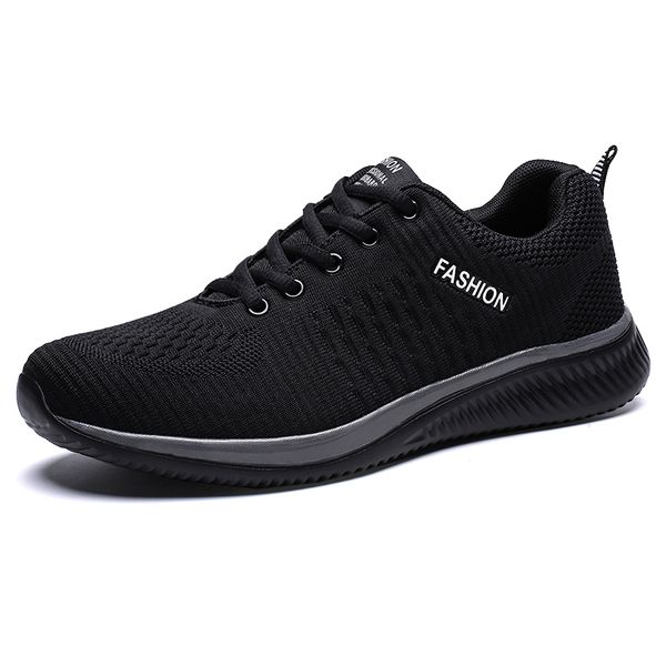 

flywoven lace up sport sneaker shoes woman breathable spring men casual shoes lover light weight man big size 35-48, Black