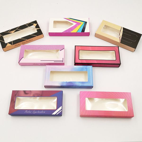 

eyelash boxes without tray case rectangle oblong marbling line box packaging decorative pattern muti color cosmetic packing 1 2ye c2
