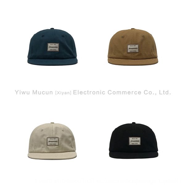 

american street letter short hat female korean style summer solid color sticker flat baseball baseball cap edge ins cap male, Blue;gray
