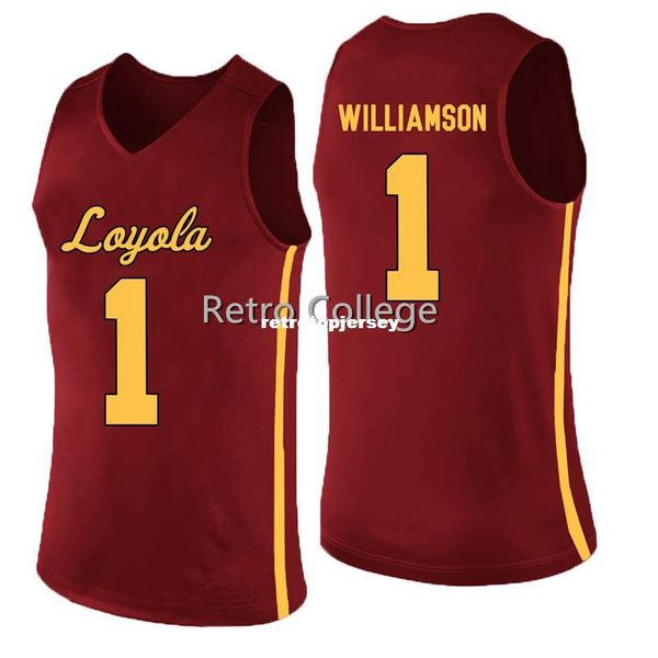 

loyola ramblers 0 donte ingram 1 lucas williamson red white sewn college stitched sewn basketball jerseys xs-6xl vest jerseys ncaa, Gray