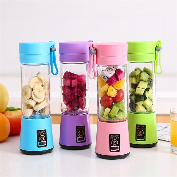 

380ml portable blender usb mixer electric juicer machine smoothie blenders mini food processor blender cup with sea shipping cca12339 50pcs
