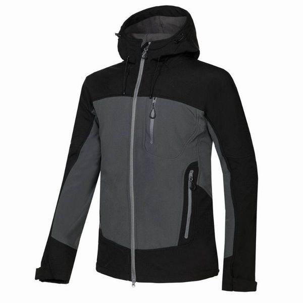 

outdoor men's soft shell jacket windproof waterproof fleece liner thermal coat camping & hiking jacket mountaineering clothes, Blue;black