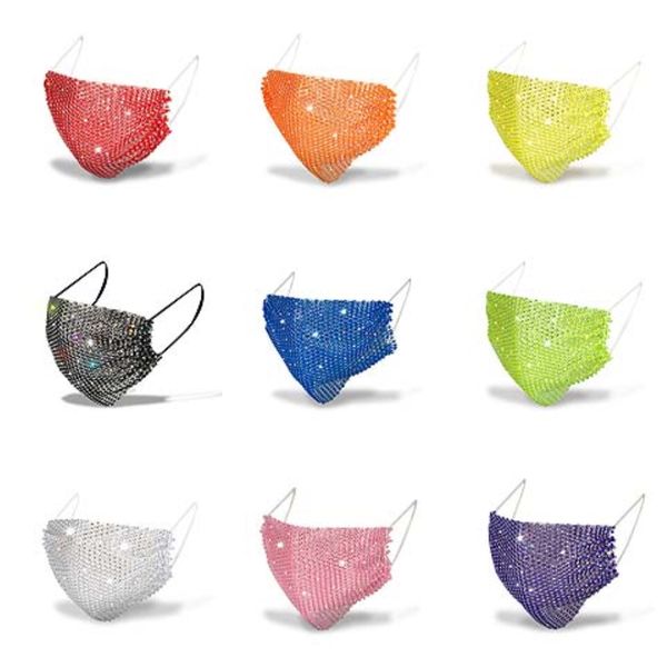 

women breathing face masks earloop foldable washable rhinestone mouth masks sponge dustproof mask protective party masks opp#916