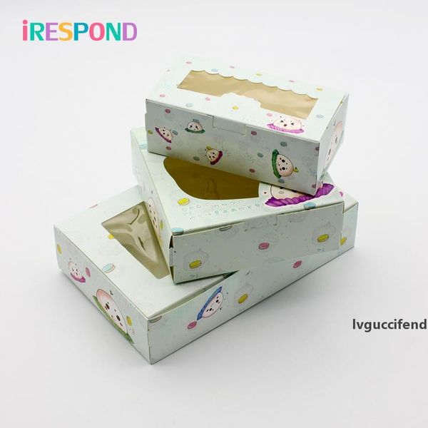 

10pcs cup cake boxes and packaging cartoon wedding gift box for candy cookies birthday present gift cake box window cardboard