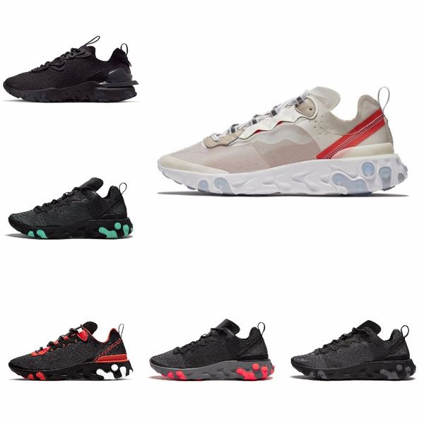 

new ashion react element running shoes fo men women light bone triple black royal solar team red mens trainers sports sneaker runner s#07312