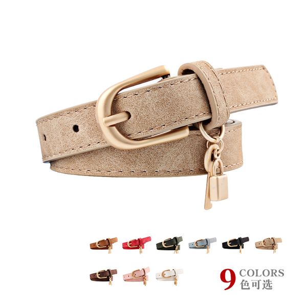 

2020 new luxury fashion three-piece ladies thin belts decorative wild pu leather belts pants punk fashion moccasin belt, Black;brown