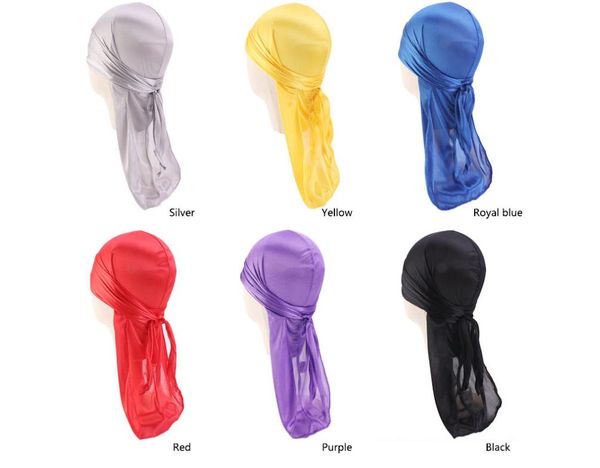 

kids children baby silky durag for baby girls boys designer long tail headwraps pirate cap satin du-rag durags hip hop hat caps 2-8y, Blue;gray