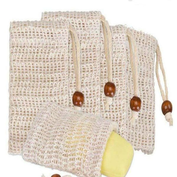 

natural exfoliating mesh soap saver sisal soap saver bag pouch holder for shower bath foaming and drying dhl